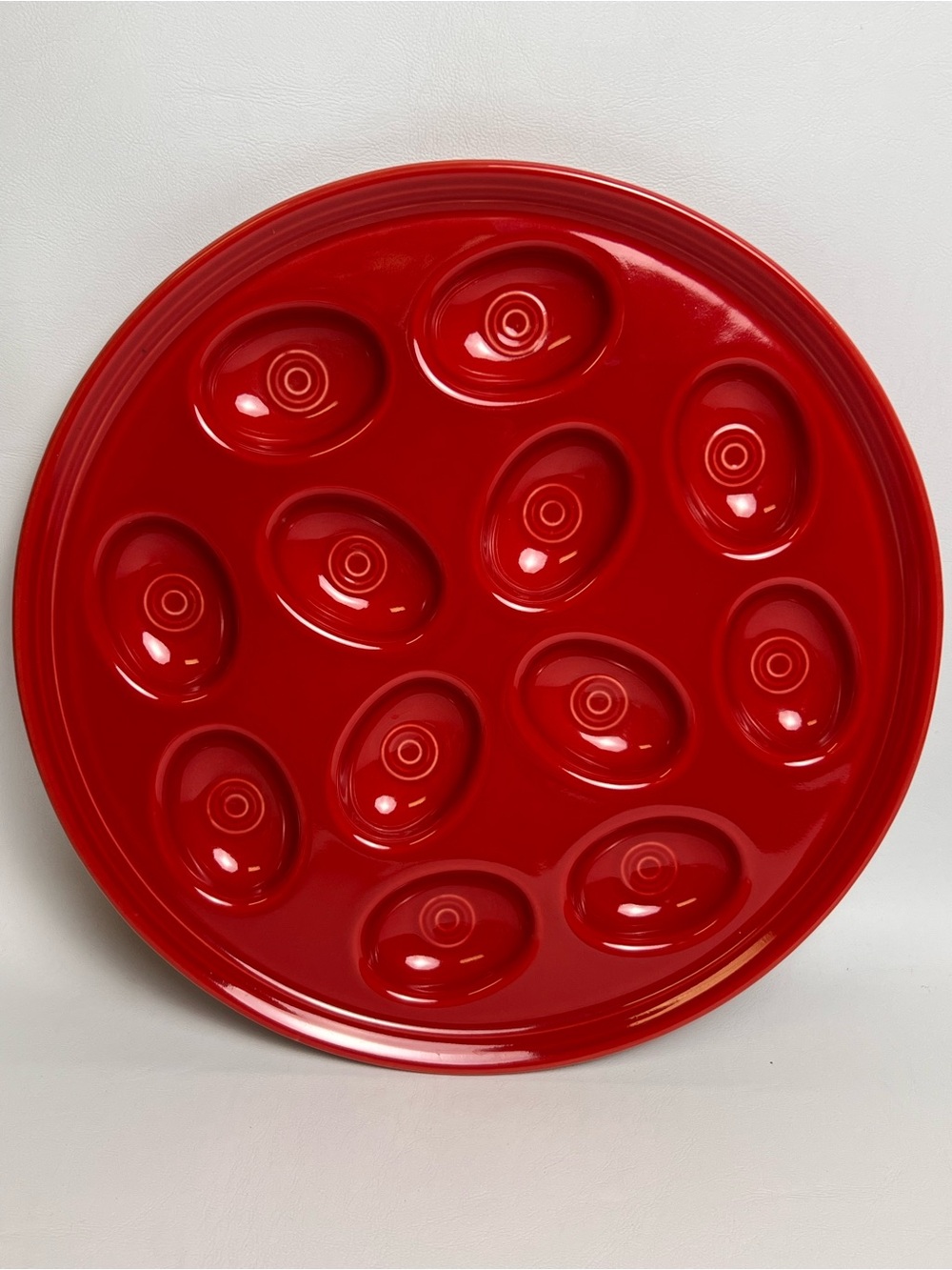 Homer Laughlin Fiesta Scarlet Red 2004 Deviled Egg Plate 63630011